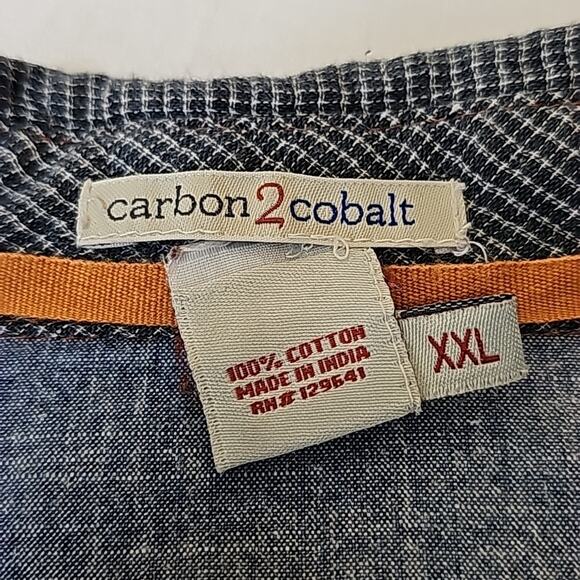 Carbon2Cobalt Men Sz XXL 100% Cotton Grunge Goth Front Pockets Long Sleeve Shirt - Picture 3 of 11